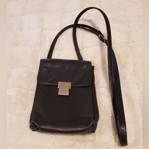 Tignanello Black Leather Crossbody Bag